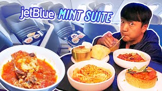 Flying JetBlue “MINT SUITE” FOOD REVIEW BEST in Flight Food [upl. by Goldner]