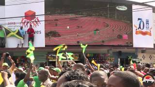 LargeUp TV Kingston Reacts to Jamaicas 4x100meter WR [upl. by Githens]