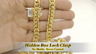 9mm Miami Cuban Link Box Lock Chain HD Hand Made Custom Daniel Jewelry Inc [upl. by Tombaugh]