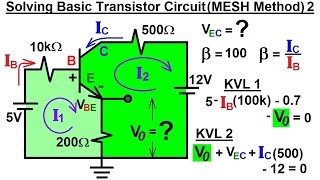 Electrical Engineering Ch 3 Circuit Analysis 35 of 37 Solving Basic Transistor Circuit MESH 2 [upl. by Cerveny]