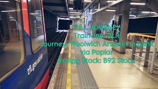 DLR from Woolwich Arsenal to Bank  Full Journey [upl. by Sheelagh]