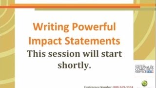 Writing Powerful Impact Statements [upl. by Rollo280]