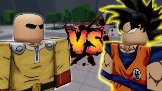 GOKU VS SAITAMA in Roblox The Strongest Battlegrounds Cinematics [upl. by Cletis]