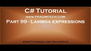 Part 99 Lambda expression in c [upl. by Marve107]