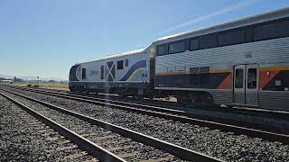 Amtrak Capitol Corridor 727 at Mowry Ave Newark CA with CDTX 2123 SC44 and 8312 Cab Car [upl. by Silenay487]