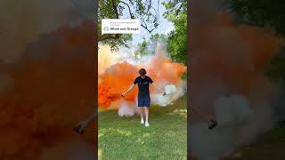 Dual Vent Smoke Bombs  Colored Smoke Grenade  Orange and white [upl. by Notac594]