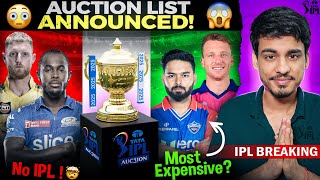 IPL 2025 Auction  Mega Auction List Announced 🔥  Date  Time  Venue  Players Details [upl. by Bernj369]