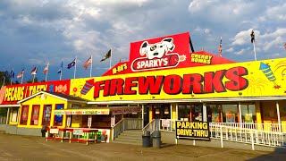 Sparkys Gift Shop Fireworks Service Station  HWY 501 Marion SC [upl. by Smitt]