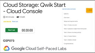 Cloud Storage Qwik Start  Cloud Console  GSP073  Google Cloud  QUICKGCPLAB  2024 qwiklabs [upl. by Rentschler]