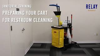 Janitorial Training  Preparing Your Cart for Restroom Cleaning [upl. by Orlando209]