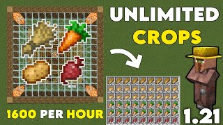 Easy amp Automatic Crops Farm In Minecraft 121  Produce 1600 Wheat Per Hour [upl. by Bruyn]