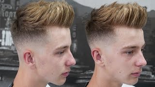 HOW TO DO A TEXTURED QUIFF  SKIN FADE WITH TEXTURED TOP HAIRCUT TUTORIAL [upl. by Sucrad]