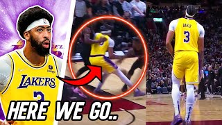 Lakers Anthony Davis INJURY SCARE in Loss to Heat  Lakers Breakdown and AD Injury Update [upl. by Annawek384]