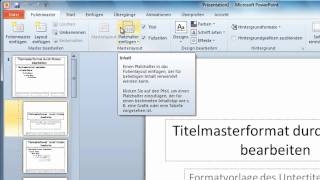 Powerpoint 2010  Wasserzeichen im Folienmaster erstellen [upl. by Rocker]