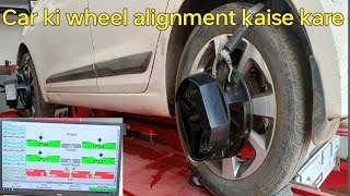 Hunter machine Car wheel alignment kaise karte hai [upl. by Aerbua]