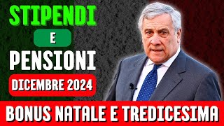 Stipendi e pensioni dicembre 2024 come cambiano le cifre con Bonus Natale e tredicesima [upl. by Isawk]