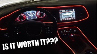 NEW 15 MOD HOW TO INSTALL EL WIRE INTERIOR LIGHTING ON THE DODGE CHALLENGER SCAT PACK [upl. by Katrina410]