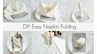 EASY Napkin Folding Tutorials for beginners [upl. by Latimer]