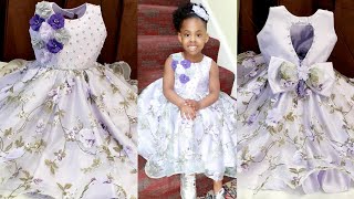 HOW TO MAKE A BABY BALL DRESSCUTTING AND SEWING [upl. by Demmahom]