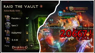 Diablo Immortal Vault Raid We Killed The Immortal Bibosama [upl. by Bouldon]