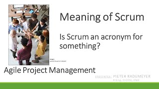 Is Scrum an Acronym Agile Project Management [upl. by Delanos]