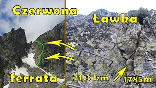 Czerwona Ławka  najtrudniejszy szlak  Tatry Wysokie  cała ferrata [upl. by Eita]