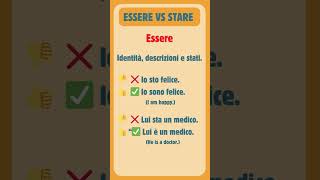 Essere vs Stare shorts italianlanguage italiano [upl. by Fionna489]