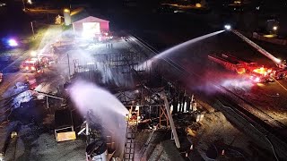 Massive fertilizer fire destroys farming supply building in Purdy Mo many evacuated [upl. by Larimore771]