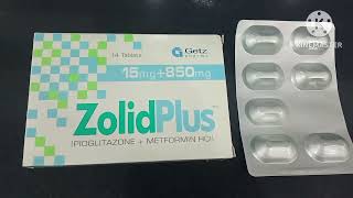 ZolidPlus 15850mg Tablet Uses Zolid Plus 15500mg TabletZolid Plus Tablet PioglitazoneMetformin [upl. by Nerej]