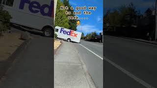 FedEx driver bottoms out rear end of truck getting stuck on hill [upl. by Denice]