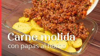 Sorprende a toda tu familia con esta receta de carne molida con papas al horno ¡muy fácil y rica [upl. by Sebbie]