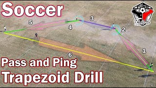 Soccer  Trapezoid Pass and Ping Drill [upl. by Anelrats]