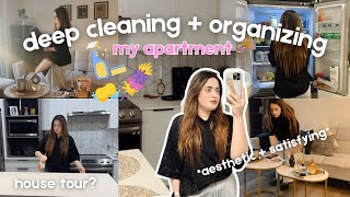 deep cleaning and organizing my apartment 🫧🧽  mini home tour [upl. by Atineg]