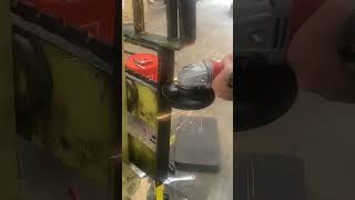 Cutting off steel cage on forklift forklift shopwork lancaster sparks fireworks [upl. by Airretal]