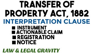 Section 3 of Transfer of Property Act 1882 TPA Section 3 Actionable Claim Notice Attestation [upl. by Notnef]