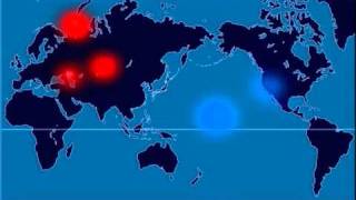 A TimeLapse Map of Every Nuclear Explosion Since 1945  by Isao Hashimoto [upl. by Devol]