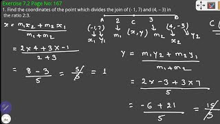 Class 10 Ch  7 Coordinate Geometry Exercise72 question no 1  NEW NCERT CBSE [upl. by Maxa]