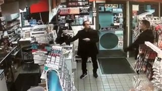 Offduty cop pulls gun on man buying candy at California convenience store [upl. by Harvey264]