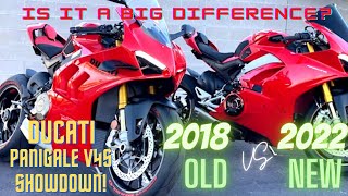 2022 VS 2018 Ducati Panigale V4S  Is the older Panigale V4S better  Old VS New Difference [upl. by Stovall]