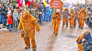 Fasnetsumzug in Pfullingen Gruppe Echaz Bära Betzingen Reutlingen 4K German carnival [upl. by Nylinnej]