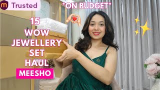 15 Bestseller Meesho Jewellery Set Try On Haul 😍💕 Festive Edition 💫  Isha Vinod Jain [upl. by Kurys424]