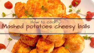 How to cook Mashed Potatoes Cheesy Balls  Oven Bake Recipe [upl. by Anikes]