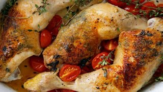 Recette  Cuisses de poulet rôties au four [upl. by Lebasile]