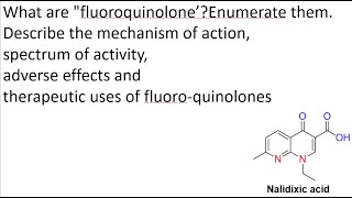 FLUOROQUINOLONES PHARMACOLOGY LONG ANSWER  QUICK REVISION  MBBS  RGUHS  UNIVERSITY EXAM  HINDI [upl. by Andromada303]