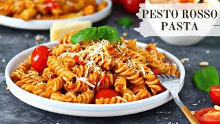 The BEST Pesto Rosso Pasta Recipe Fusilli with Sundried Tomato Pesto [upl. by Hughes]