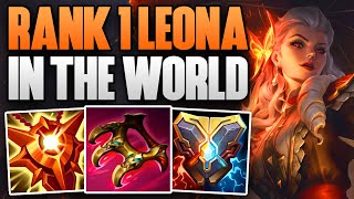 RANK 1 LEONA IN THE WORLD FULL SUPPORT GAMEPLAY  CHALLENGER LEONA SUPPORT GAMEPLAY  Patch 1410 [upl. by Steffane399]