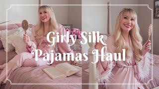 Ulivary Review  Feminine Luxury Silk Pajamas Haul amp Loungewear Try on [upl. by Aralc291]