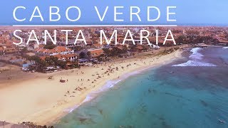 Cabo Verde Sal Santa Maria beach by drone [upl. by Rafter]