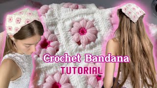 How to Crochet a Bandana 🎀 Tutorial [upl. by Takken]