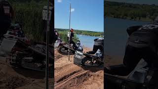 Snowmobiles Race ON The Lake At The Jeff Moyle Memorial Watercross in Lake Lindon MI watercross [upl. by Ennaeirrac741]